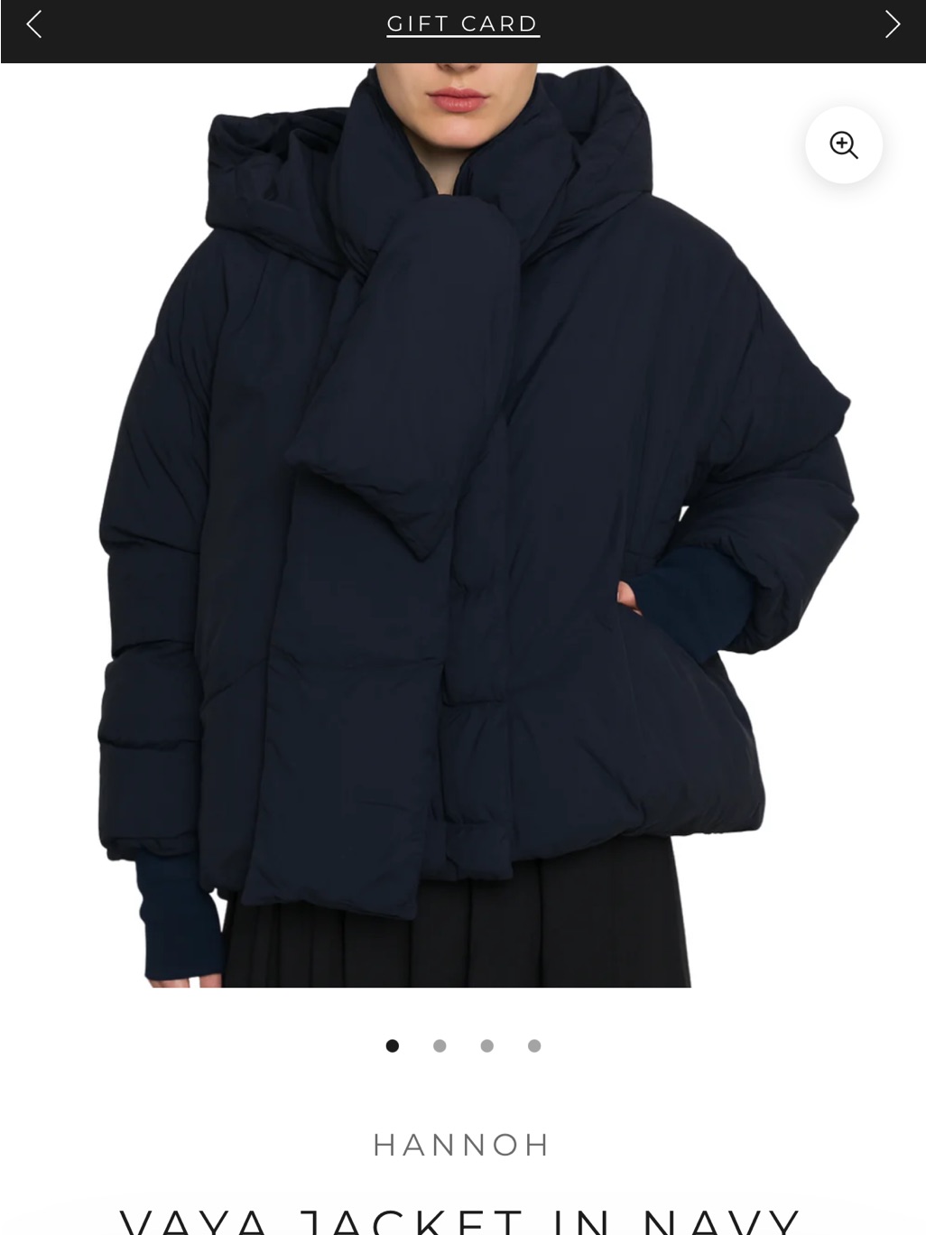Hannoh Wessel Vaya Navy Puffer Jacket With Built-In Scarf